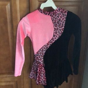 Cheetah print figure skating dress